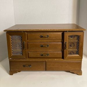 Antique Large Wooden Jewelry Box!